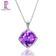 LP 10,7 карат натуральный драгоценный камень аметист Твердый 14 К Белый Золотой Романтический кулон фракция ювелирные изделия с камнями для подарка на день рождения