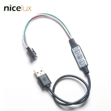 USB кабель для подключения 5 в 3 Pin WS2812 RGB Цифровой светодиодный пиксель полосы с 3key Кнопка контроллер WS2812B WS2811 JST разъем