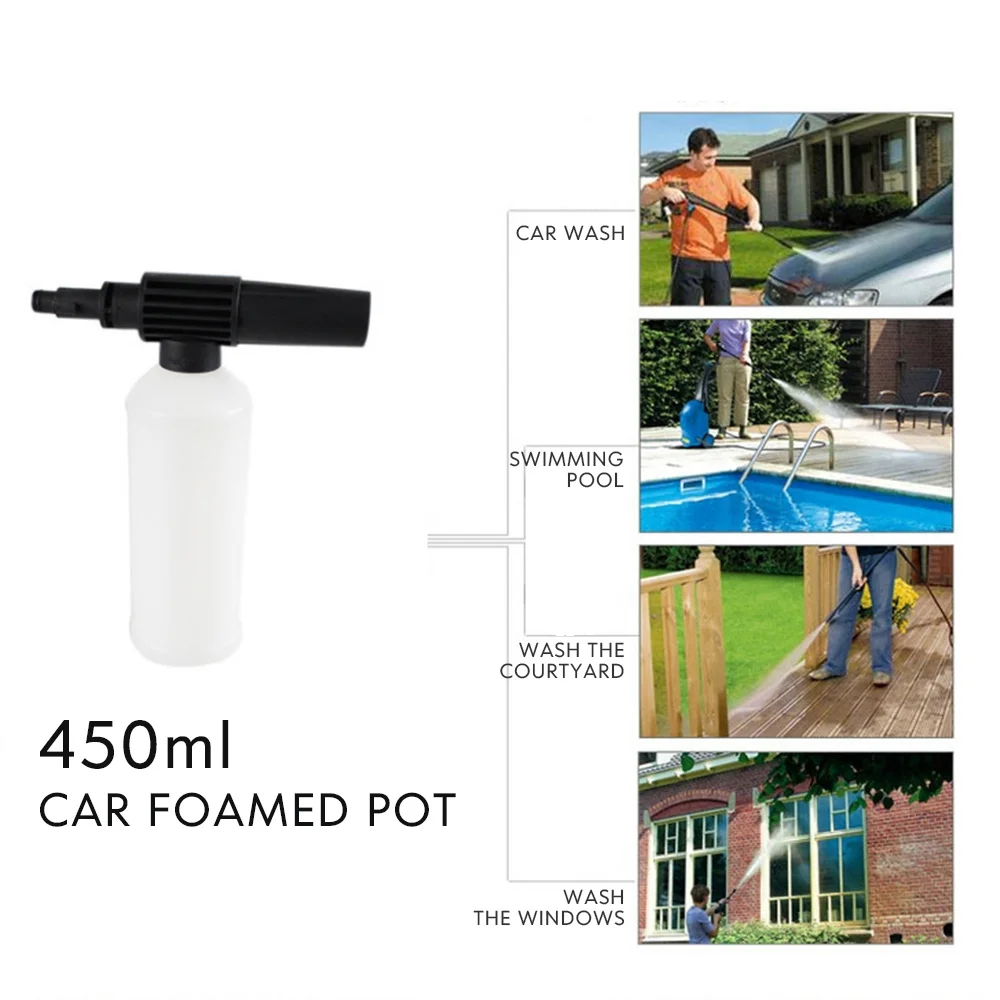 

Vehemo Adjustable Snow Foam Car Wash Gun Car Washer Bottle Foam Sprayer Foam Generator 450ml Universal High Pressure