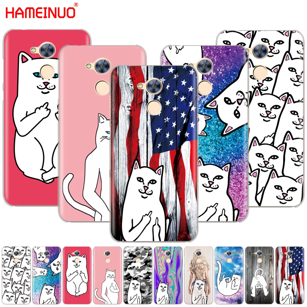

HAMEINUO Middle Finger cat Cover Case for Huawei Honor V10 4A 5A 6A 6C 6X 7X 8 9 NOVA PLUS LITE