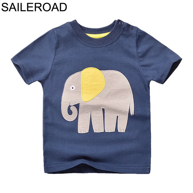 SAILEROAD/Летняя футболка для маленьких мальчиков 1-7 лет, Детская короткая одежда для мальчиков и девочек, хлопок, костюм с рисунком для маленьких детей - Цвет: 2508 same picture