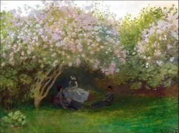 

High quality Oil painting Canvas Reproductions Lilacs, Grey Weather (1872-1873) By Claude Monet hand painted