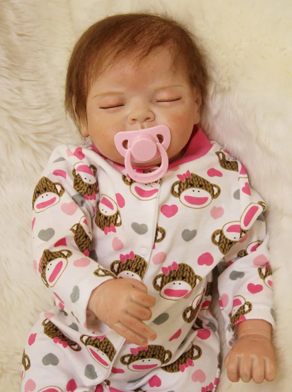 

55cm Silicone Reborn Sleeping Girl Baby Dolls Toy Newborn Princess Babies Dolls Fashion Birthday Gift Present Play House Toy