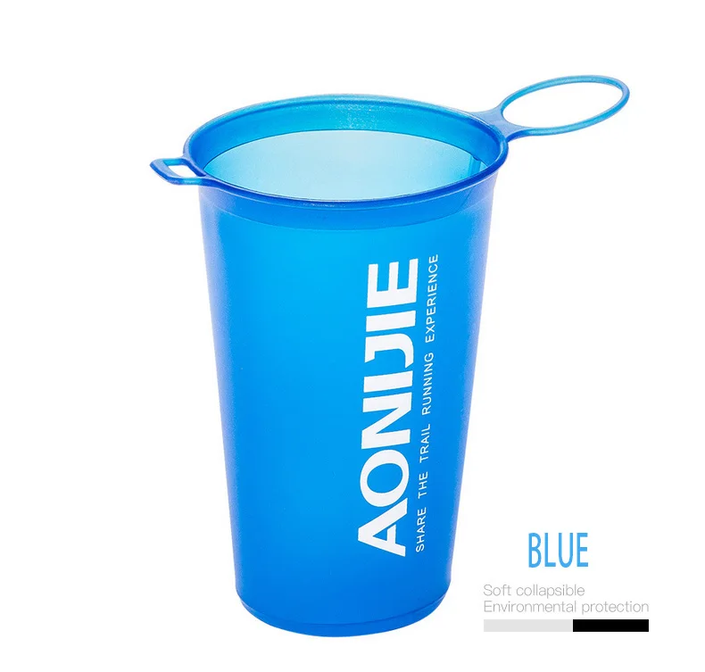 AONIJIE Sports BPA Free складной, сворачивающийся мягкий мешок для воды чайник-фляга колба гидратация пакет мочевого пузыря с длинной трубочкой - Цвет: 200ml blue