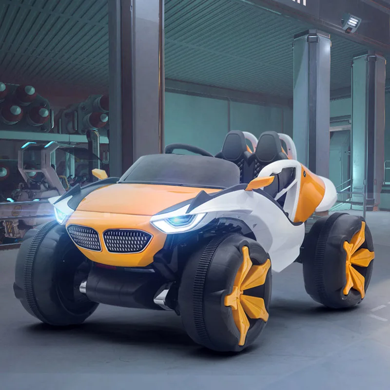 Детский электромобиль 12 В 7А с вентилятором, детский четырехколесный внедорожник, автомобиль может кататься на детском пульте дистанционного управления, электрический автомобиль с мягкими шинами - Цвет: Model 2 Orange