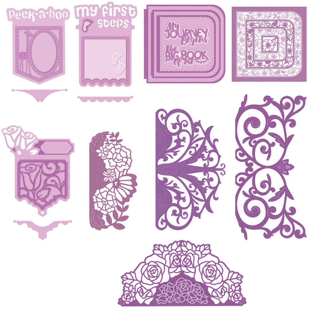 

Pocket Lace Borders Pattern Metal Cutting dies Stencil Templates Scrapbooking Embossing Photo Album Handcrafts DIY Paper card