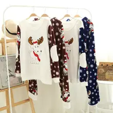 Мужские фланелевые пижамные комплекты, зимние парные пижамные костюмы, толстая Рождественская Ночная одежда, повседневный домашний халат, 122902