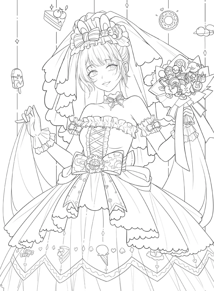 superbe robe de mariee peint a la main livre coloriage reveur mariage couleur crayon ligne dessin tutoriel aliexpress mise en page kangourou