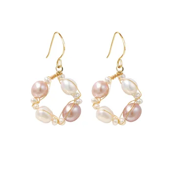 

2019 New Handmade Fashion Drop Earring Natural Freshwater Pearl Earrings Fine Party Jewelry