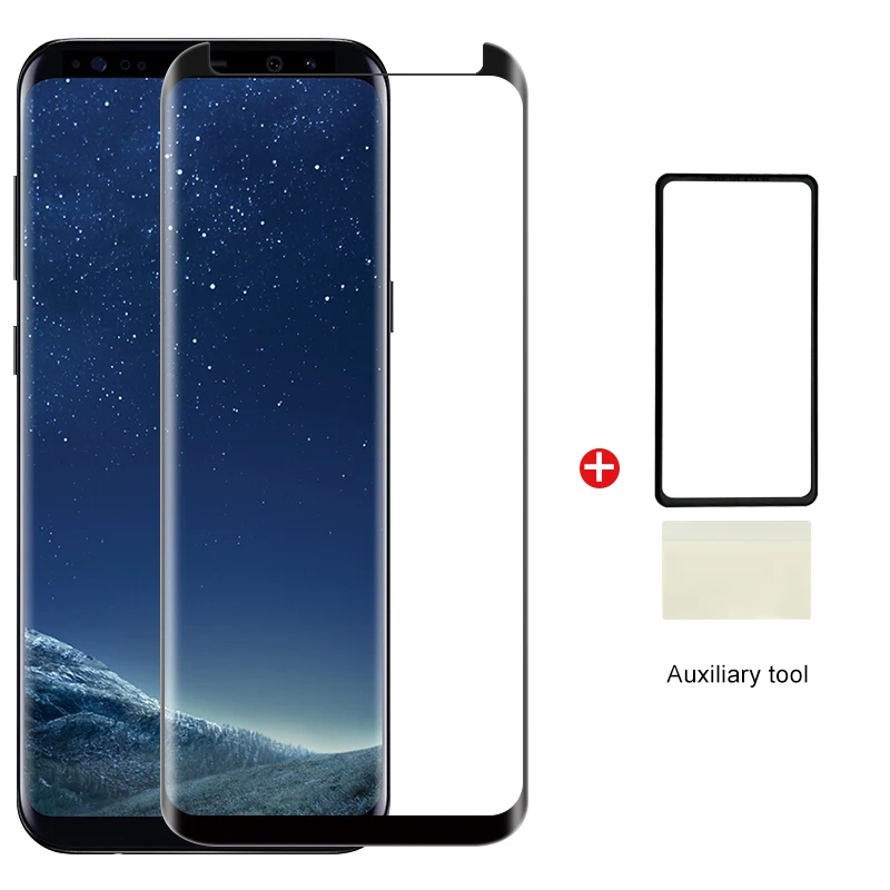 

Full Glue Cover Tempered Glass For Samsung Galaxy S9 S8 Plus Note 9 8 Curved Glass Screen Protector With auxiliary tool