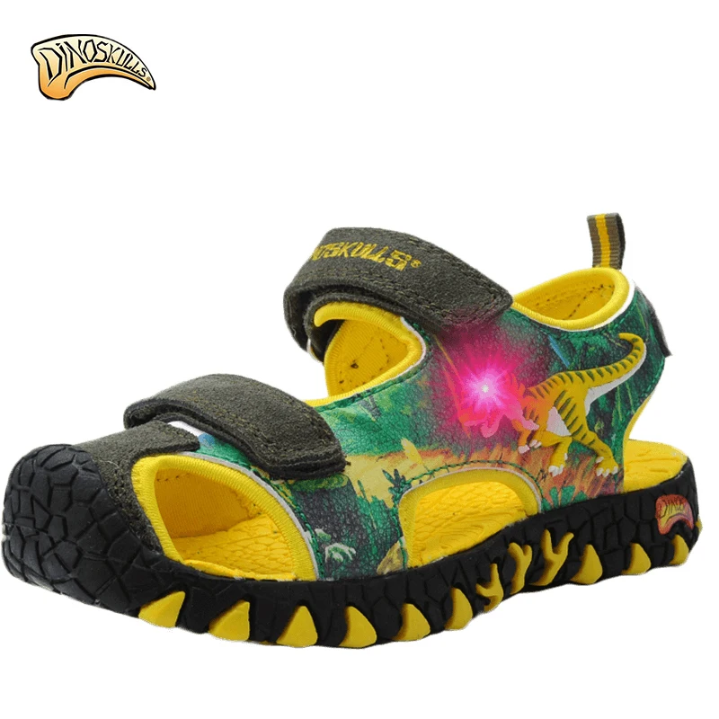 Buy 2017 Boys dinosaur glowing sandals Boys sneakers