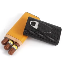 GALINER кедровое дерево сигары кожаный чехол для путешествий Humidor W/острый сигарный нож 3 трубки коробка для сигары COHIBA