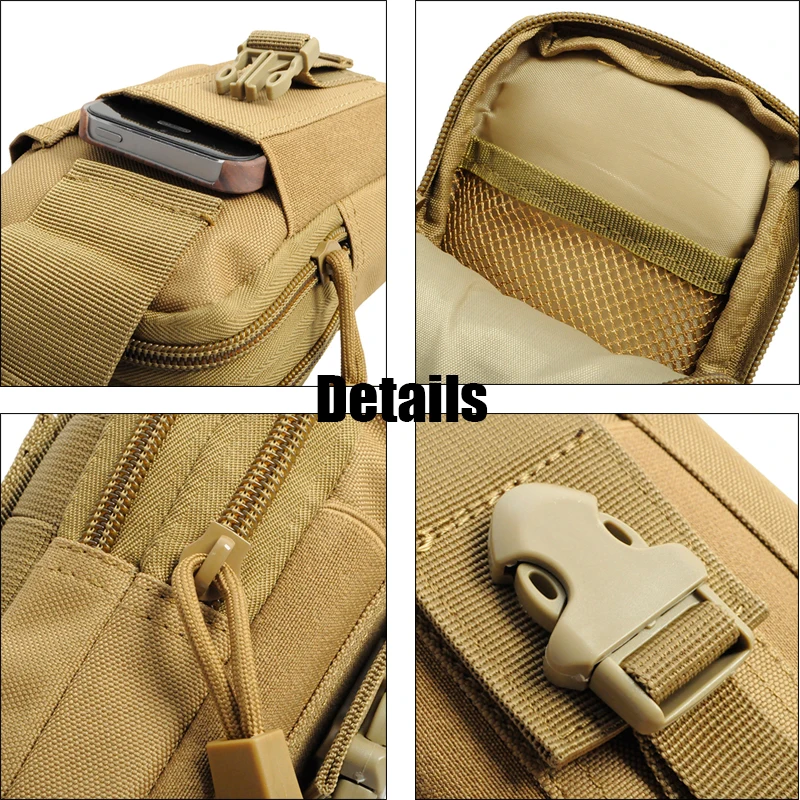 Tactical Molle Phone Pouch Belt Waist Bag Military Waist Accessory Pack Utility EDC Gear Bag Gadget Divider Organizer Storager