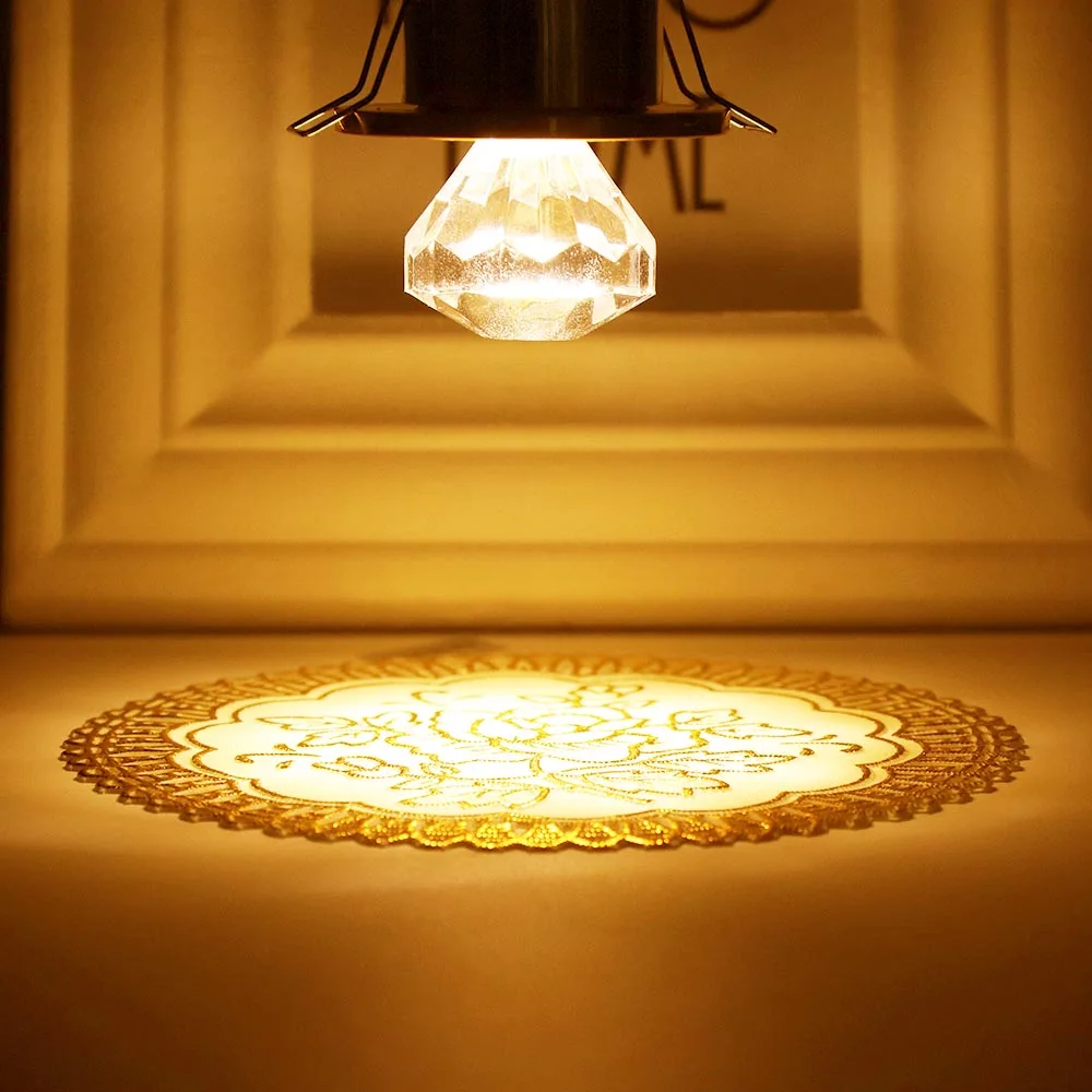 5PCS Luxurious LED Spotlight Mini Led Spot Light Cabinet Lamp Bulb 3W Diamond Ceiling Down Lighting AC85-265V Gold Aluminum JQ