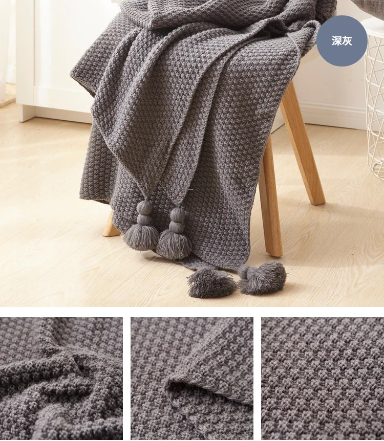 Günstig Gemütliche Chunky Knit Dekorative Decke mit Geflochtene Fringe Alle saison für Sofa 51 \