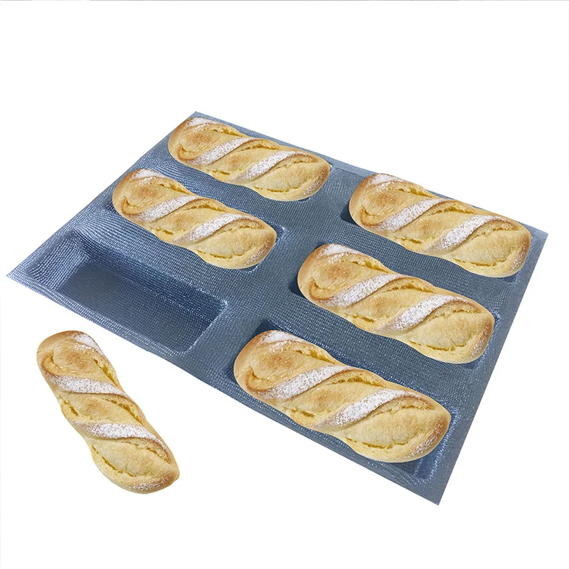 Free shipping sandwich silicone perforated Bread Baking Forms 6channels