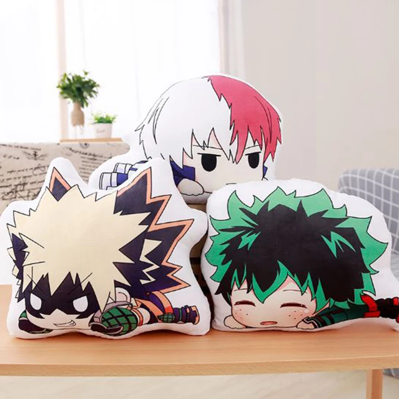 

1 Pc Lovely anime High quality bakugou katsuki Todoroki Shoto Midoriya Izuku bolster plush boku no hero academia pillow