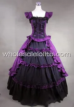 Black and Purple Classic Gothic Victorian Dress