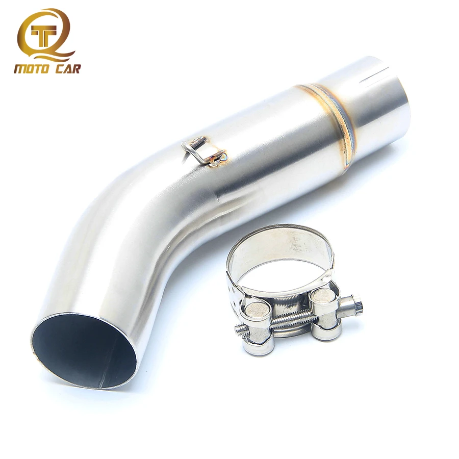 Motorcycle Exhaust Pipe Mid tube Escape Muffler Steel Connect Link pipe