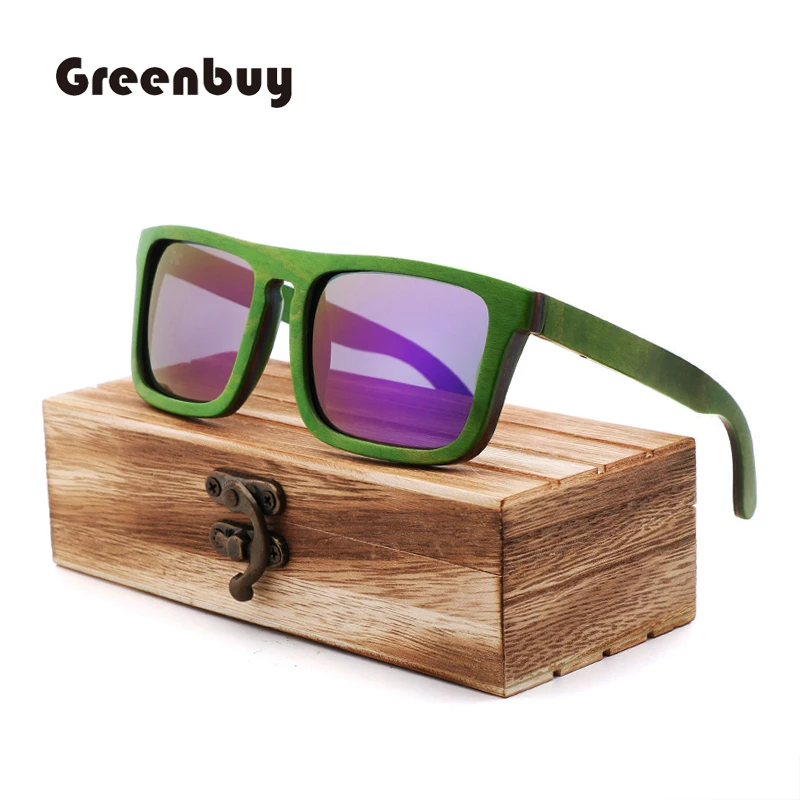 

ClassicFashion Skateboard Sunglasses Fashion Men and Women's Box Polarization TAC LensUV400 Handmade bamboo and wood spectacles