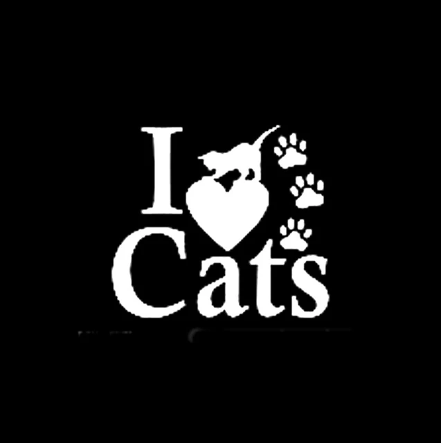 Adesivo Eu Amo Gatos I Love Cats