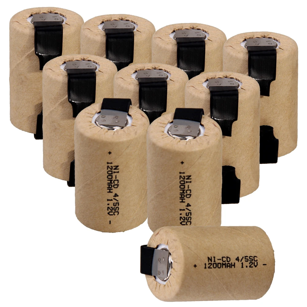 10 шт 4/5 аккумулятор SC 1200 mah 3 cm * 2 1 V NICD SUBC батареи быстрая доставка в Россию США для