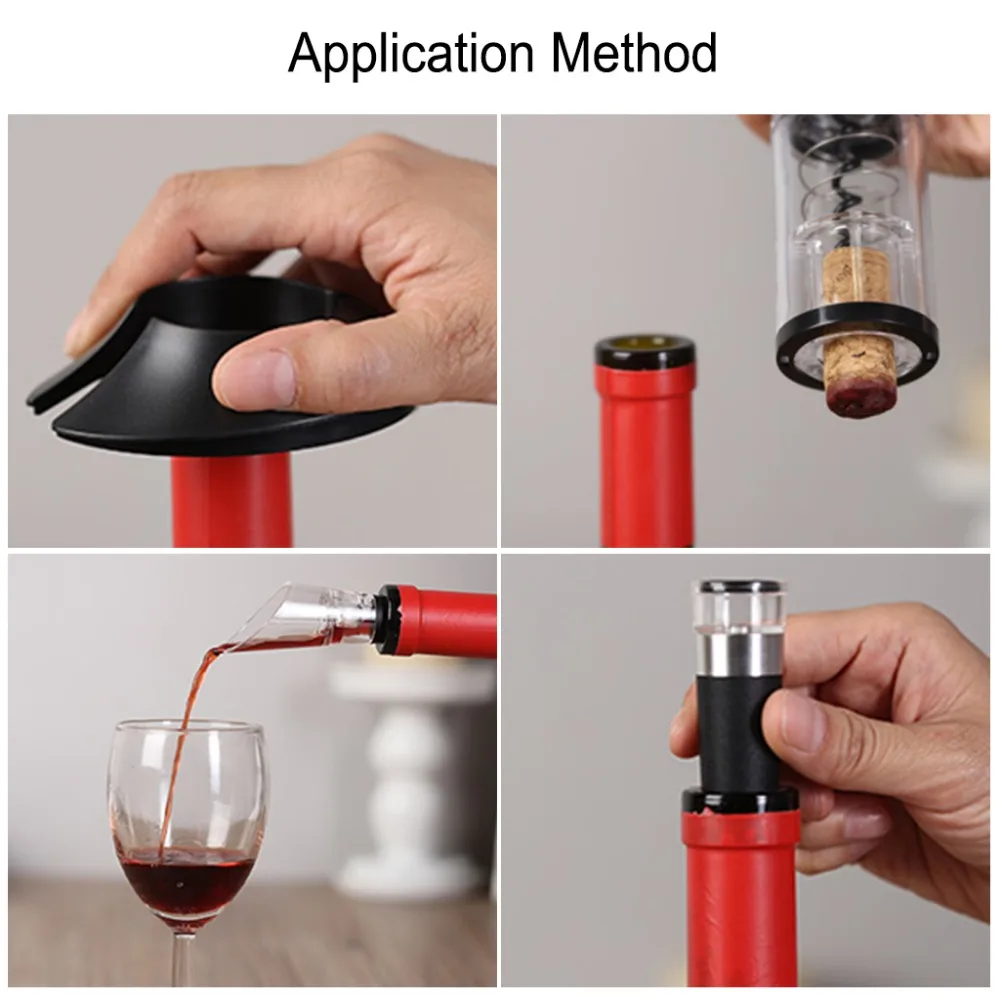 Stainless Steel Electric Bottle Opener USB Rechargeable Electric Bottle Opener Five-Piece Wine Accessories Gift Set with Foil Cutter Vacuum Stopper Wine Pourer (4)