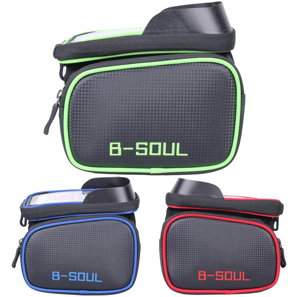 

B-SOUL Bicycle Frame Front Waterproof Bag Phone Carrier MTB Cycling Pouch Touchscreen Bike Phone Holder Pannier Bike Accessories