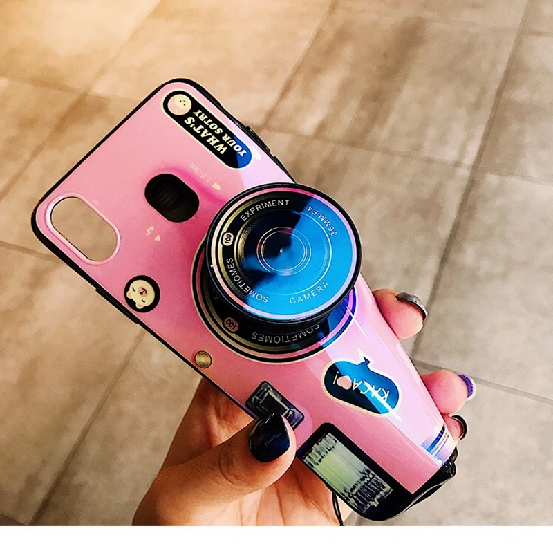 For Samsung Galaxy A60 Phone Case Fashion Cute Camera Pattern Soft Silicone Cover For Galaxy A60 Hidden Stand Holder Back Cover For Samsung Galaxy A60 Phone Case Fashion Cute Camera Pattern Soft Silicone Cover For Galaxy A60 Hidden Stand Holder Back Cover