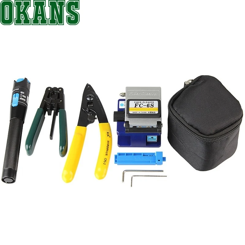 

Hot sale 11 In 1 FTTH Fiber Optic Tool Kit with FC-6S Fiber Optic CleaverCFS-2 fiber stripperYW-8FS Cable Stripper