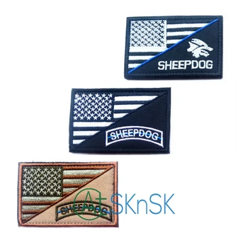 

5pcs/lot 8*5cm Military emboridry patches flag usa tactical patch sheepdog american SHEEPDOG badge United States flag patches