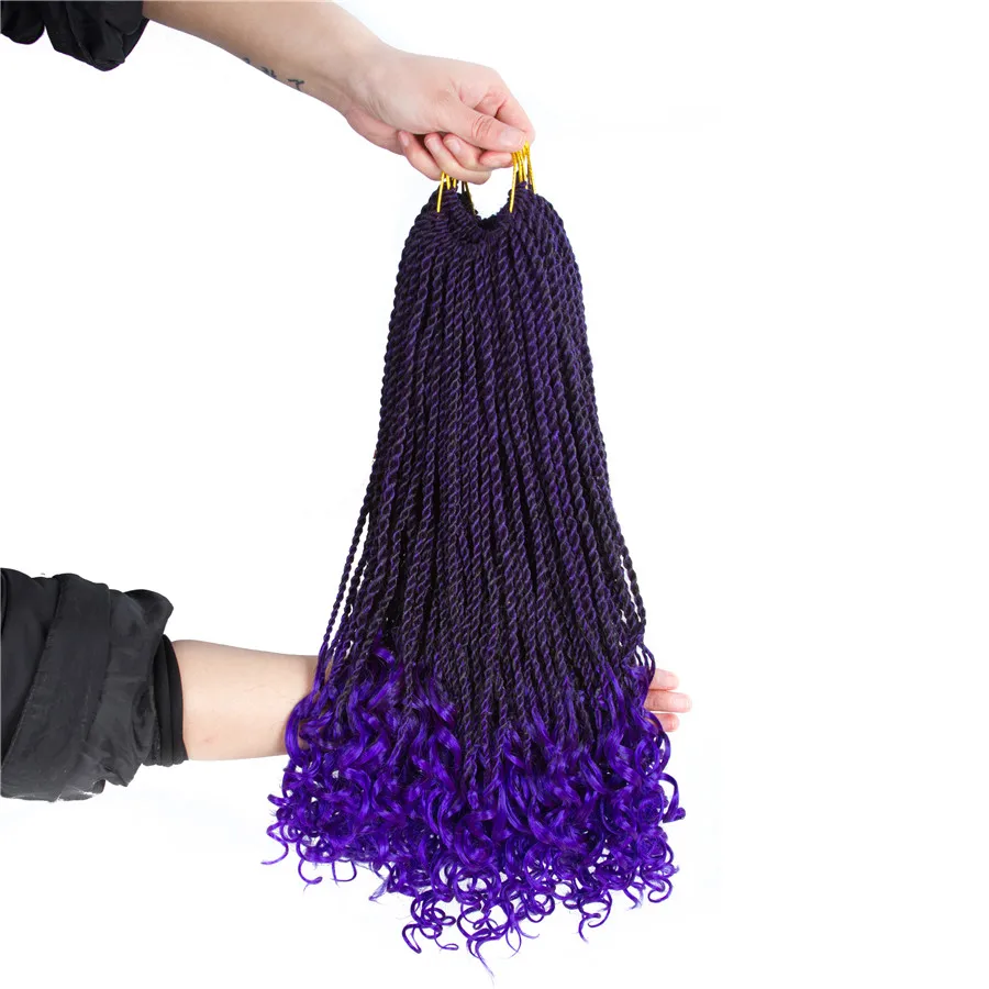 

Aigemei Synthetic Curly Senegalese Twist Crochet African High Temperature Fiber Braiding Fiber Hair Bundles 18 Inch