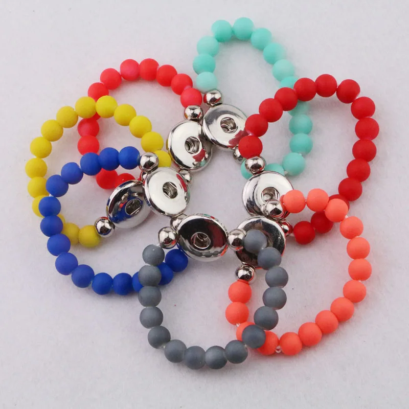 New Design Kids 15cm Length Fashion Rubber Beads Elastic Bracelets