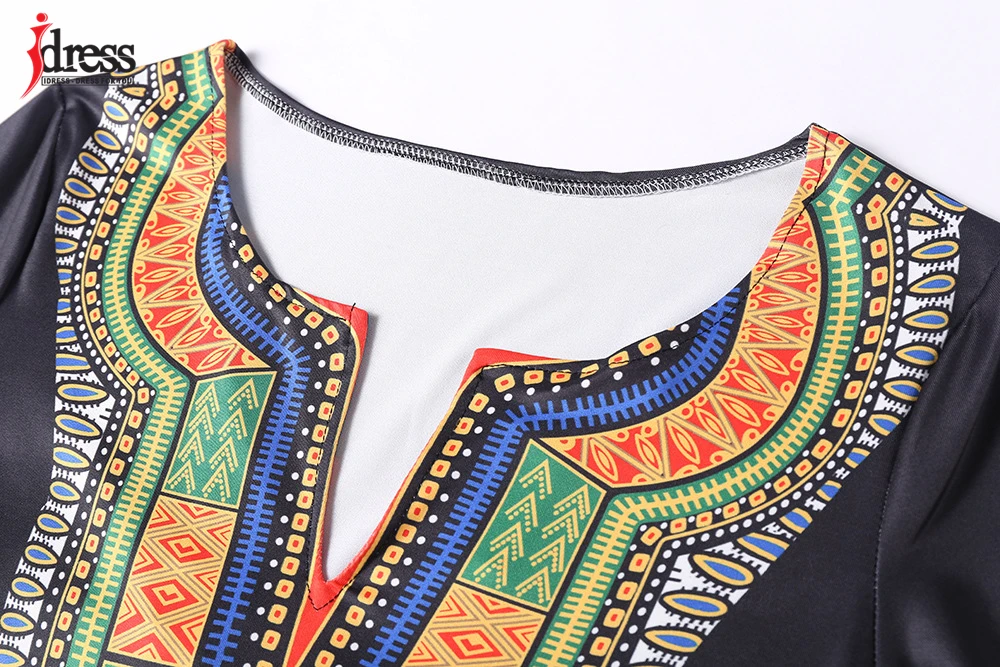 IDress S-XXXL Plus Size Sexy Casual Summer Dress Women Short Sleeve Party Dresses 2017 Black Vintage Traditional Printed Dresses (23)