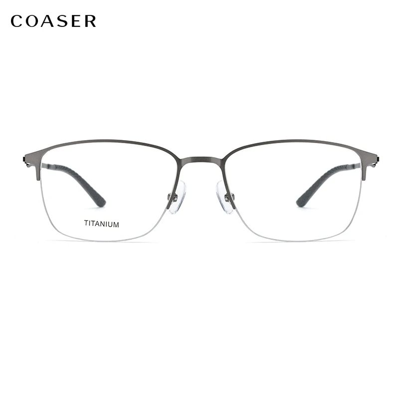 

Optical Eyewear Square Titanium Glasses Frame Men Ultralight Prescription Eyeglasses 2019 New Male Half Myopia Screwless Eyewear