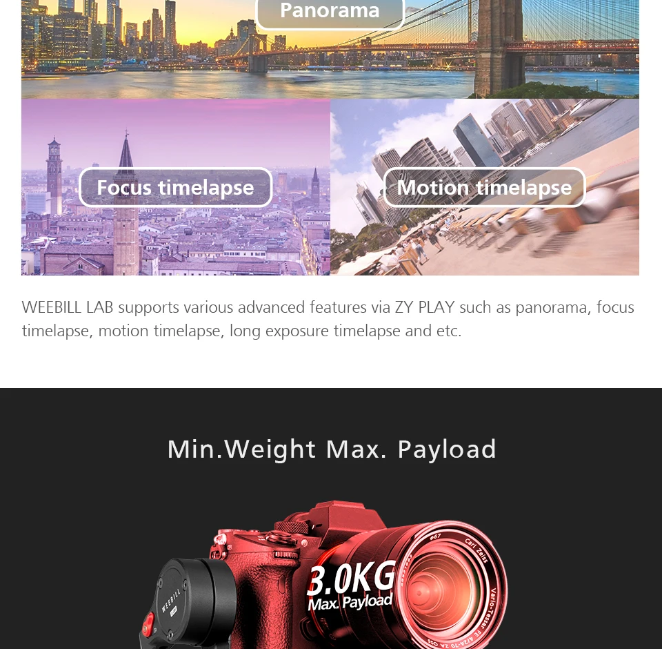 zhiyun ufficiale weebill laboratorio 3-axis stabilizzatore per trasmissione di immagini mirrorless telecamera palmare impalcatura in stock, sensore di controllo