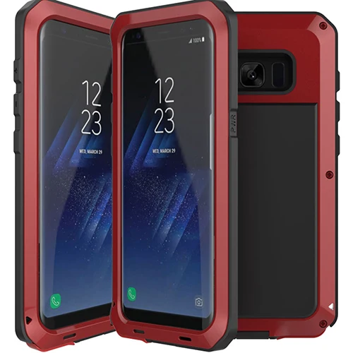 Ударопрочный 3-слойный Гибридный чехол для телефона s для samsung Galaxy S8 S7 S6 Edge Plus S5 S4 Note 3 4 5 водонепроницаемый чехол из поликарбоната+ ТПУ - Цвет: red