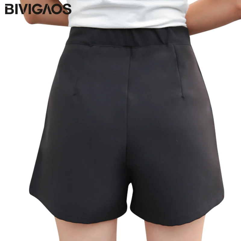 BIVIGAOS 2017 Summer New Womens High Waist Wide Leg Shorts