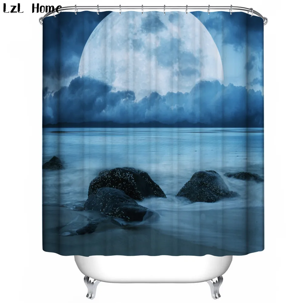 LzL домашний очаровательный пейзаж 3D занавеска для душа Водонепроницаемый полиэстер ткань занавеска для ванной комнаты креативный Идеальный домашний декор 12 крючков - Цвет: Type9