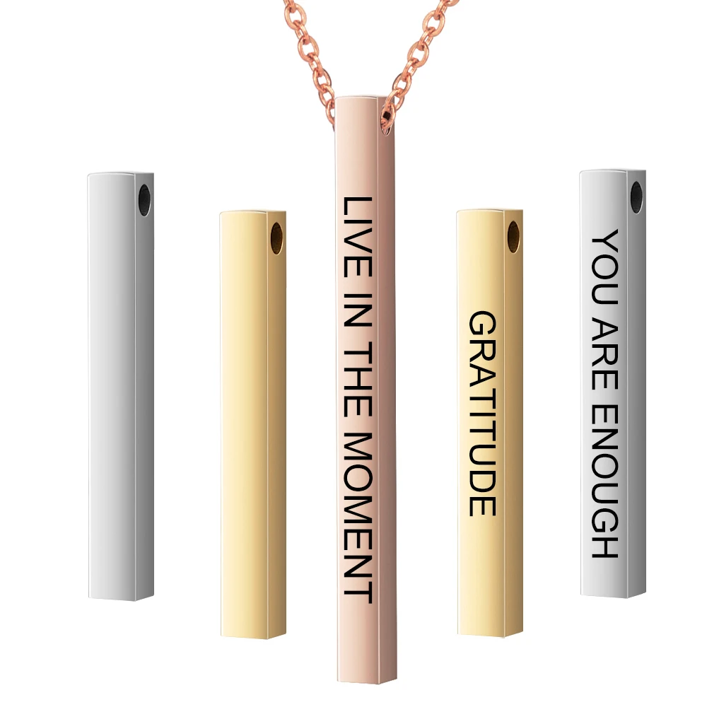 

YOU ARE ENOUGH Lover Bar Necklace Personalized Stainless Steel Statement ID Mantra Pendant Jewelry Gift SL-079