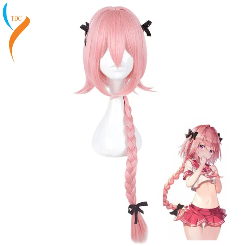 Парик для косплея Fate Apocryph Astolfo термостойкие искусственные волосы розового цвета