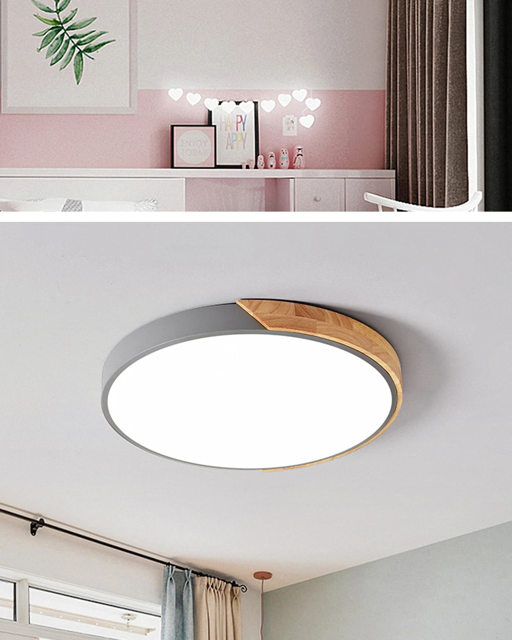 Lâmpada do Teto Levou as Luzes do Tecto Tecto de Madeira Ultra fino de Alta cm de Diâmetro Nordic Dimmable de Madeira Redonda 30 60 Tamanho 5 7 Cores Ferro Arte Macaron 8 ser escurecido led luzes de teto redondo