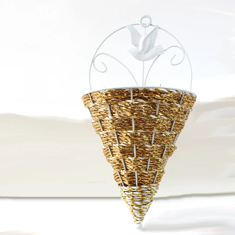 Натуральная плетеная корзина для цветов ваза из ротанга настенный горшок плантатор ротанга ваза-корзина Декор - Цвет: D