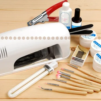 

New Nail Art 9W Curing UV Lamp Dryer+Gel Tools manicure set NA209 + NA656