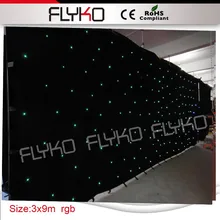 Черный светодиодный фон мерцающий свет светодиодный Звездный сценический занавес