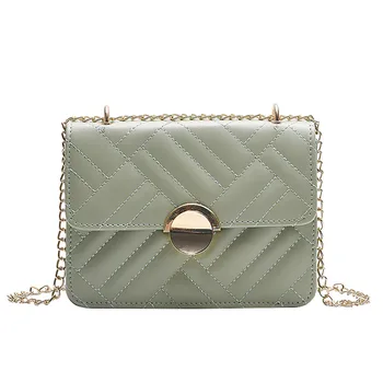 

New Elegant Shoulder Bag Women Wild Simple Messenger Bag For Girls Women Embroidery Thread Chain Versatile Small Square Bag K626