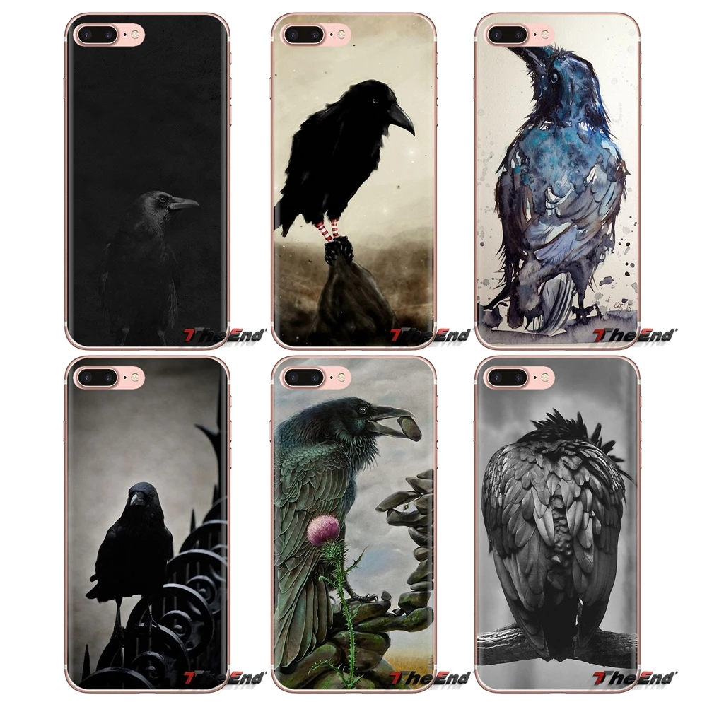 Мягкие прозрачные чехлы для Xiaomi Mi4 Mi5 Mi5S Mi6 Mi A1 A2 5X6X8 9 Lite SE Pro Max Mix 2 3 2S The Black Crow Art |