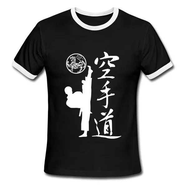 New Fashion Karate Martial Arts Kick Men T shirt Shotokan T Shirts With