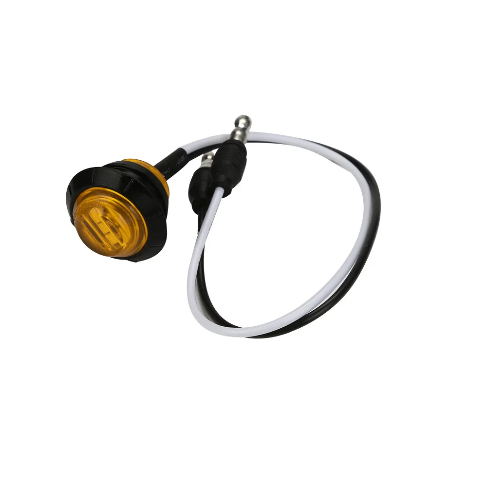 1PC Miniature Round Truck 3/4 Inch Mount Amber LED Clearance Markers