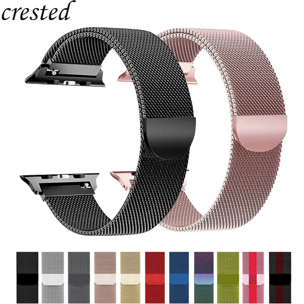 Миланская петля ремешок для Apple Watch Band 42 мм 38 iWatch 4 band 44 40 металлический из
